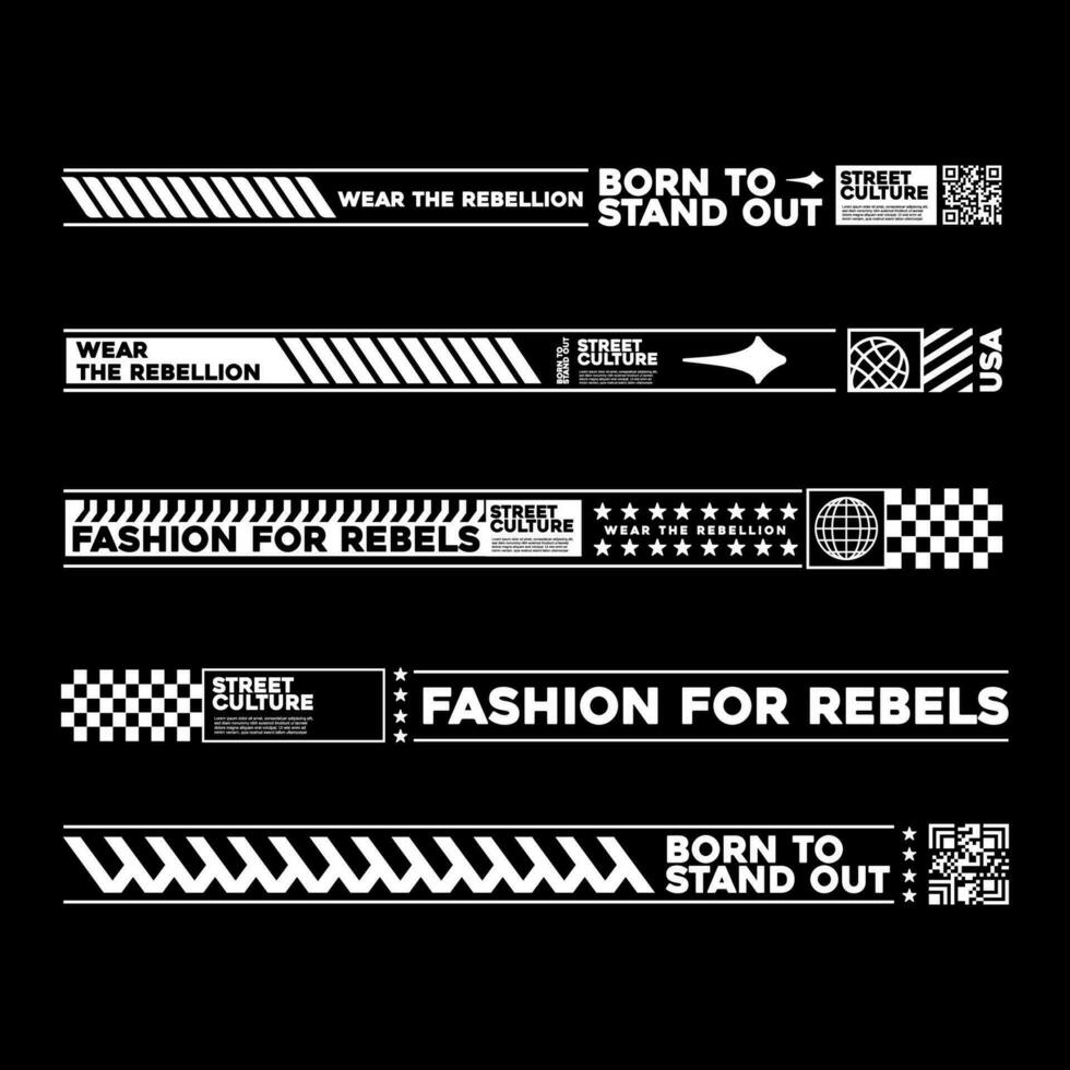 Stripe line clothing streetwear design template vector