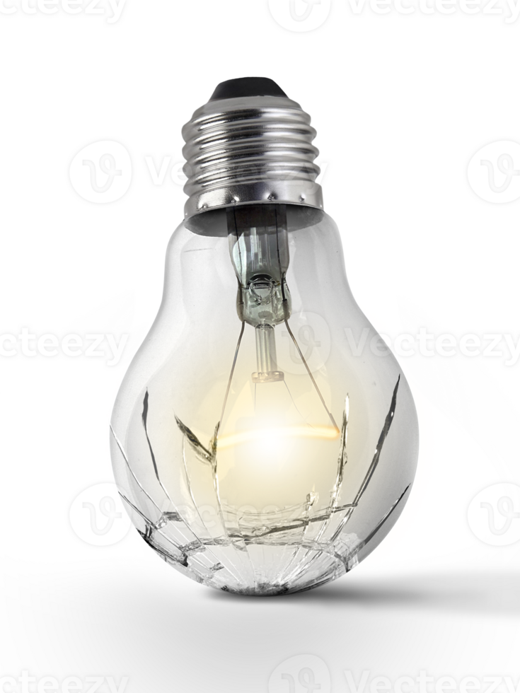 Broken bulb, transparent background png