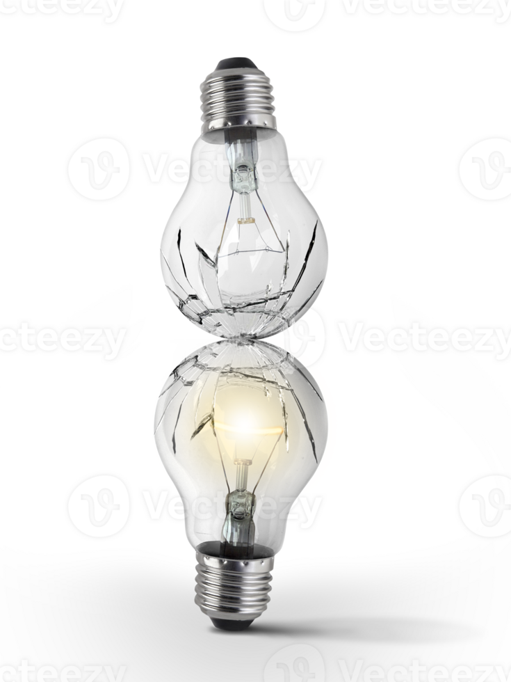 Broken bulb, transparent background png