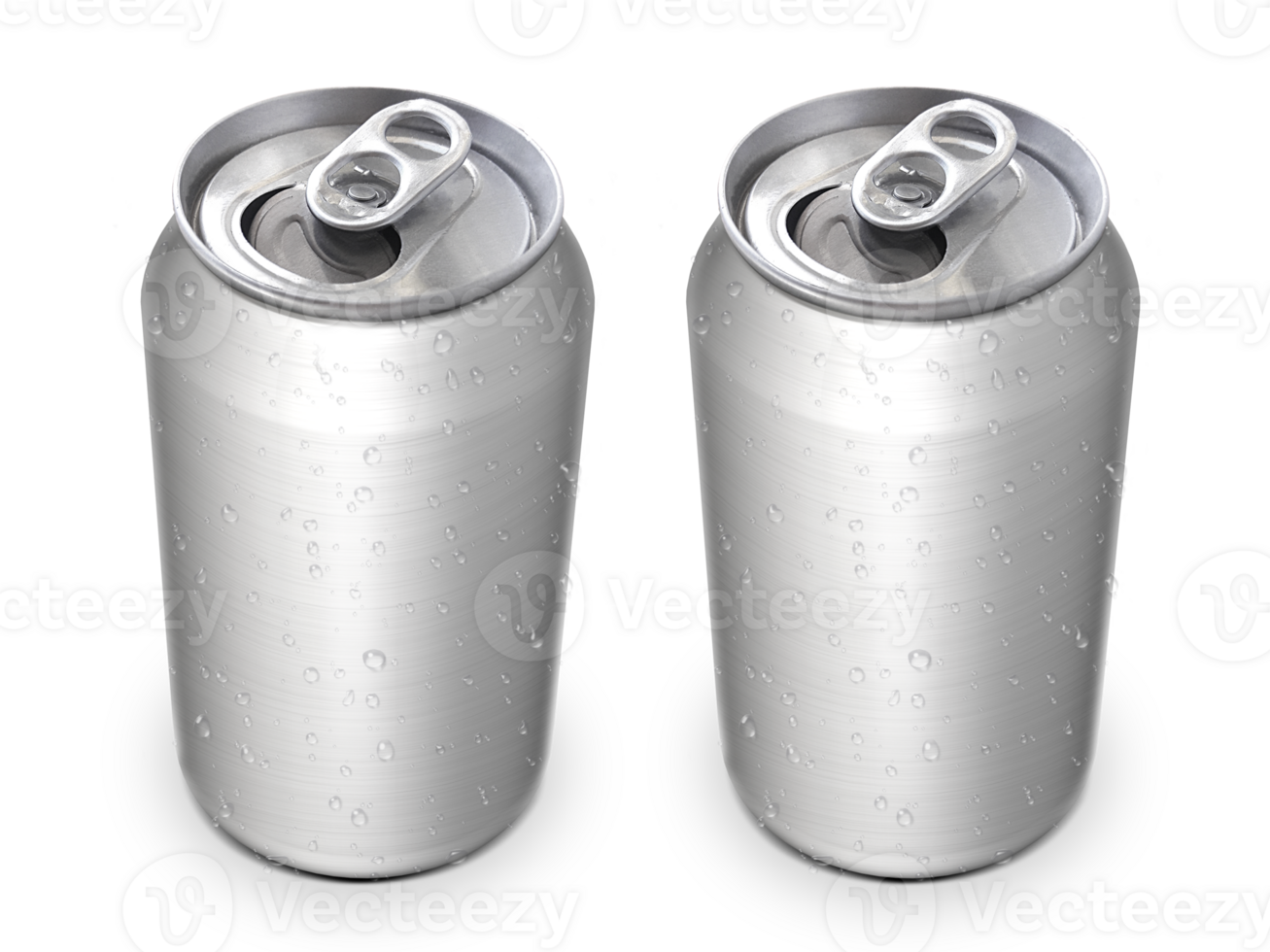 Aluminium cans with water drops. soda, lemonade, juice, energy drink mockups, transparent background png