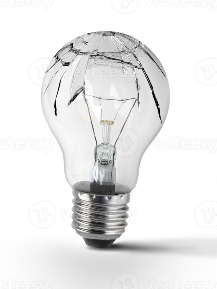 Broken bulb, transparent background png