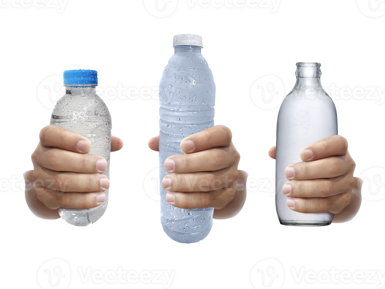 Bottle of water in hand, transparent background 32325756 PNG