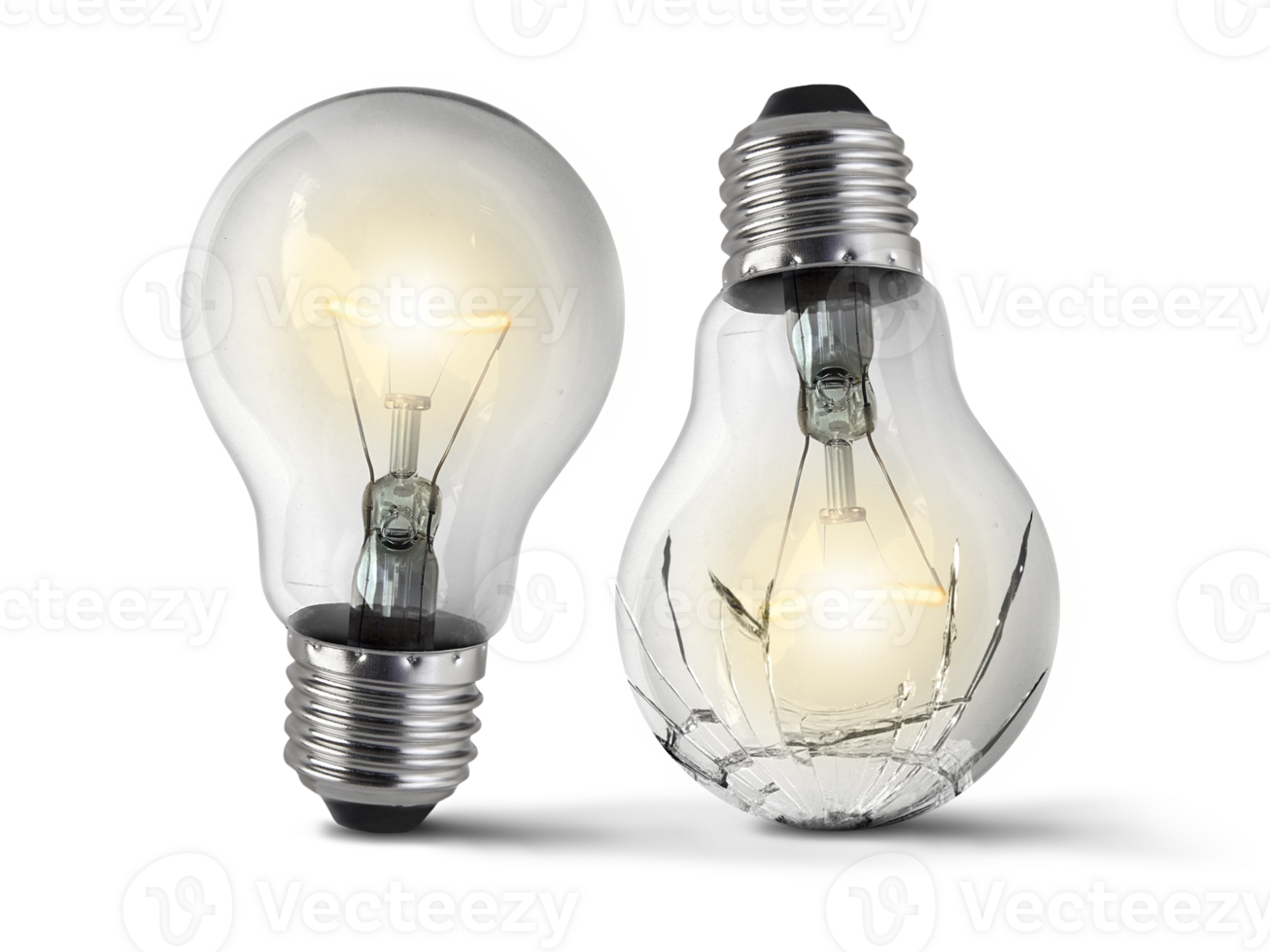 Broken bulb, transparent background png