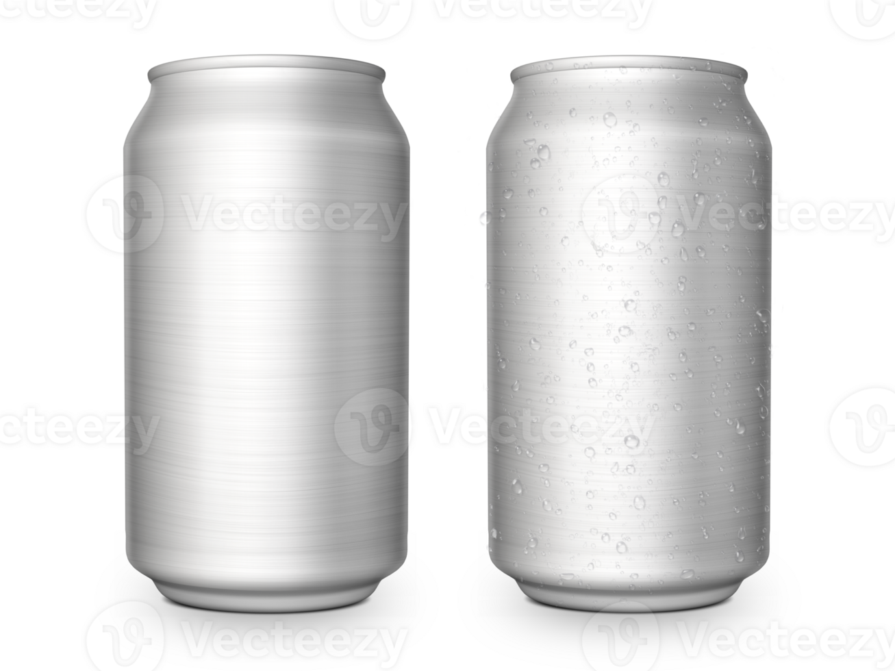 Aluminium cans with water drops. soda, lemonade, juice, energy drink mockups, transparent background png