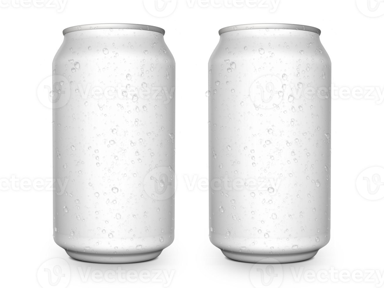 Aluminium cans with water drops. soda, lemonade, juice, energy drink mockups, transparent background png