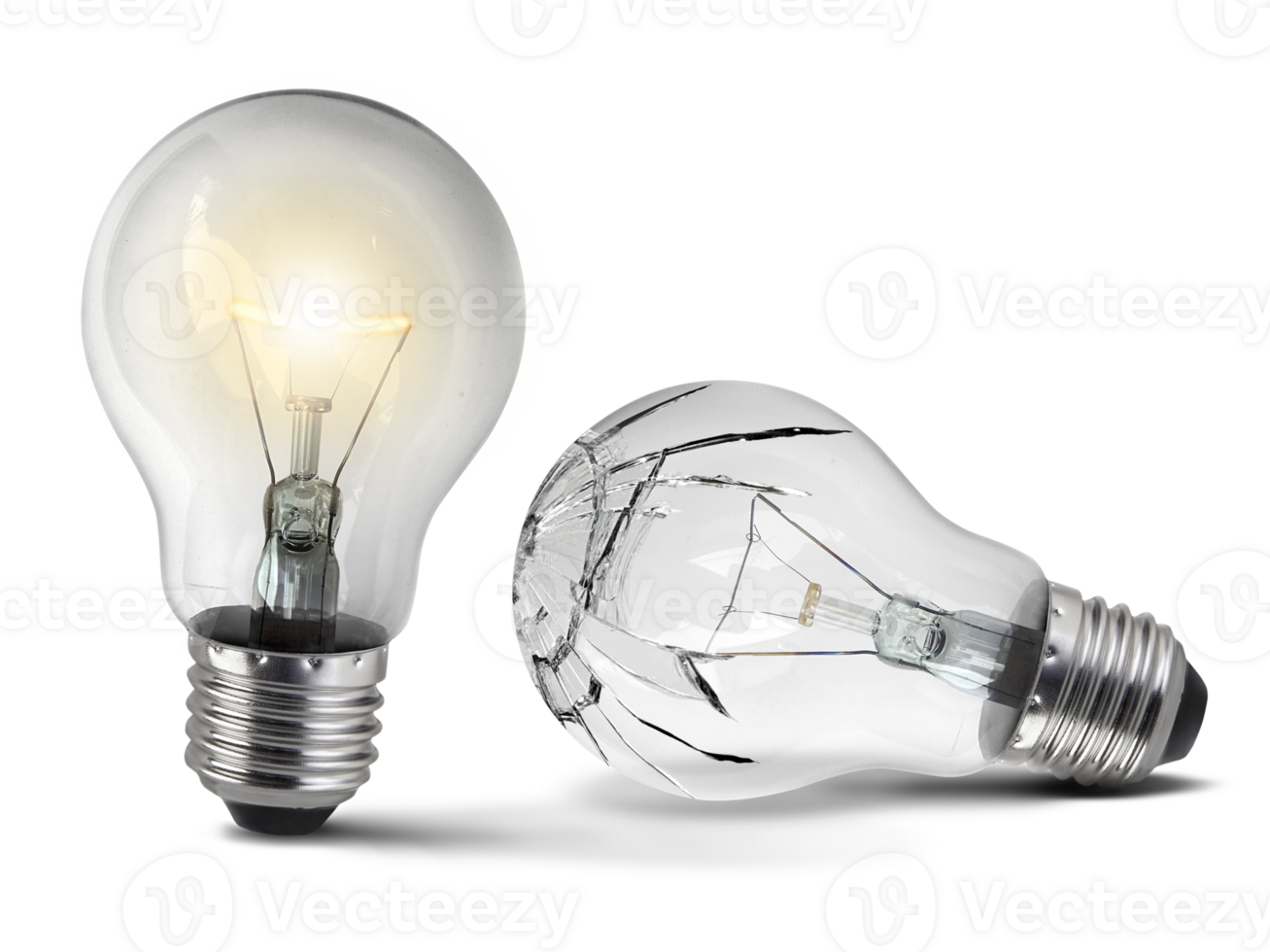 Broken bulb, transparent background png