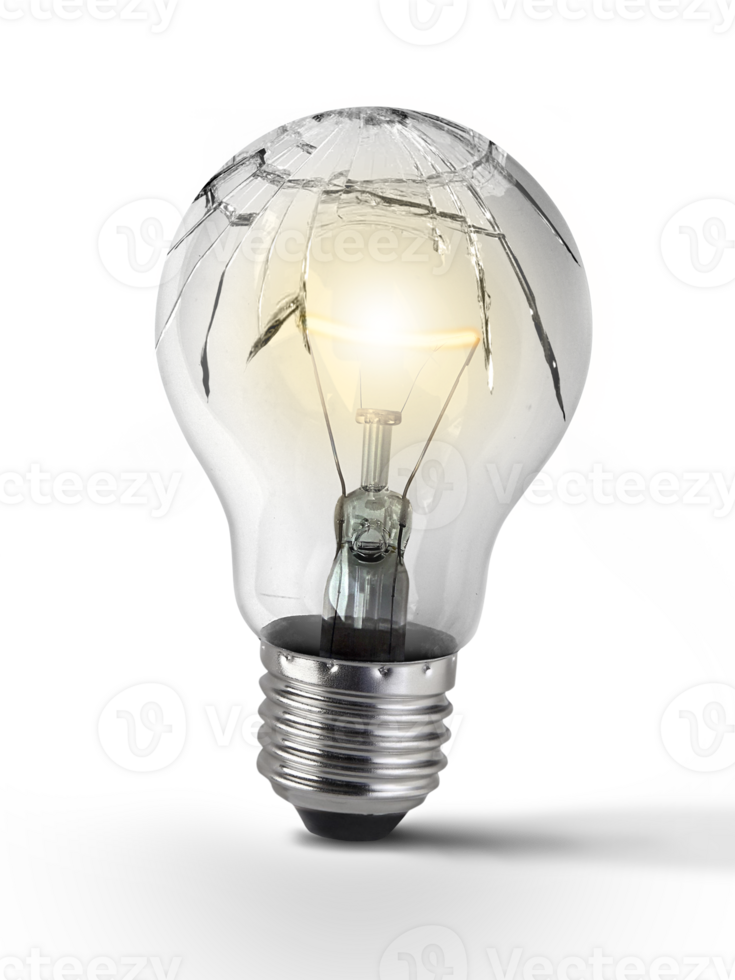 Broken bulb, transparent background png