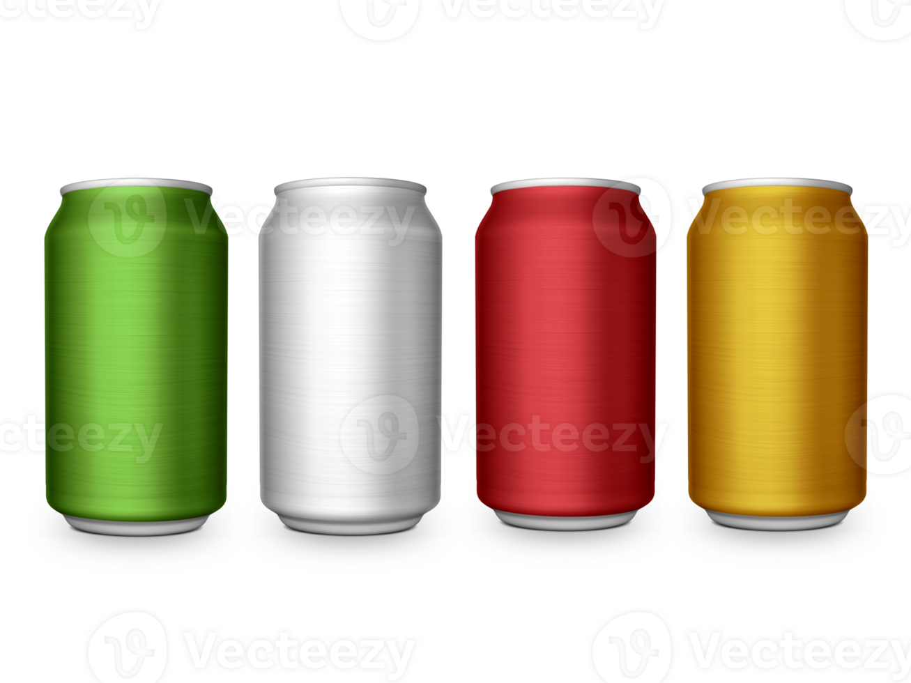 Aluminium cans. soda, lemonade, juice, energy drink mockups, transparent background png
