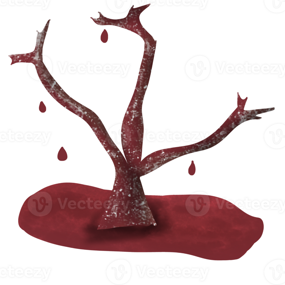 Red blood branch in halloween png