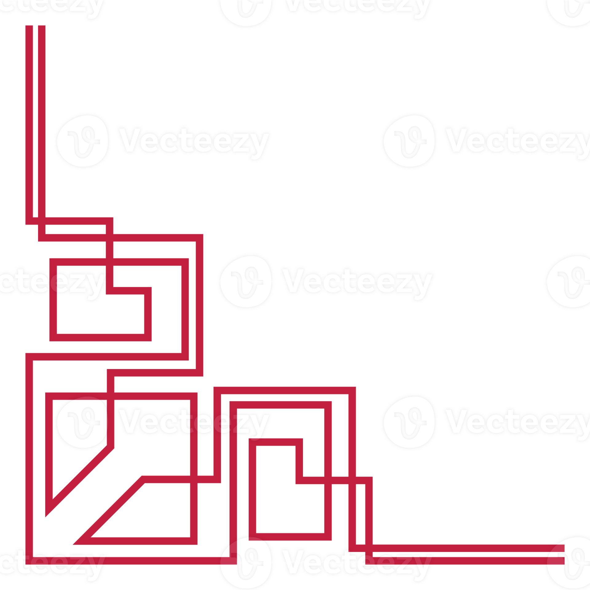red corner line, border Chinese.Korean element lines. Japan .Asia