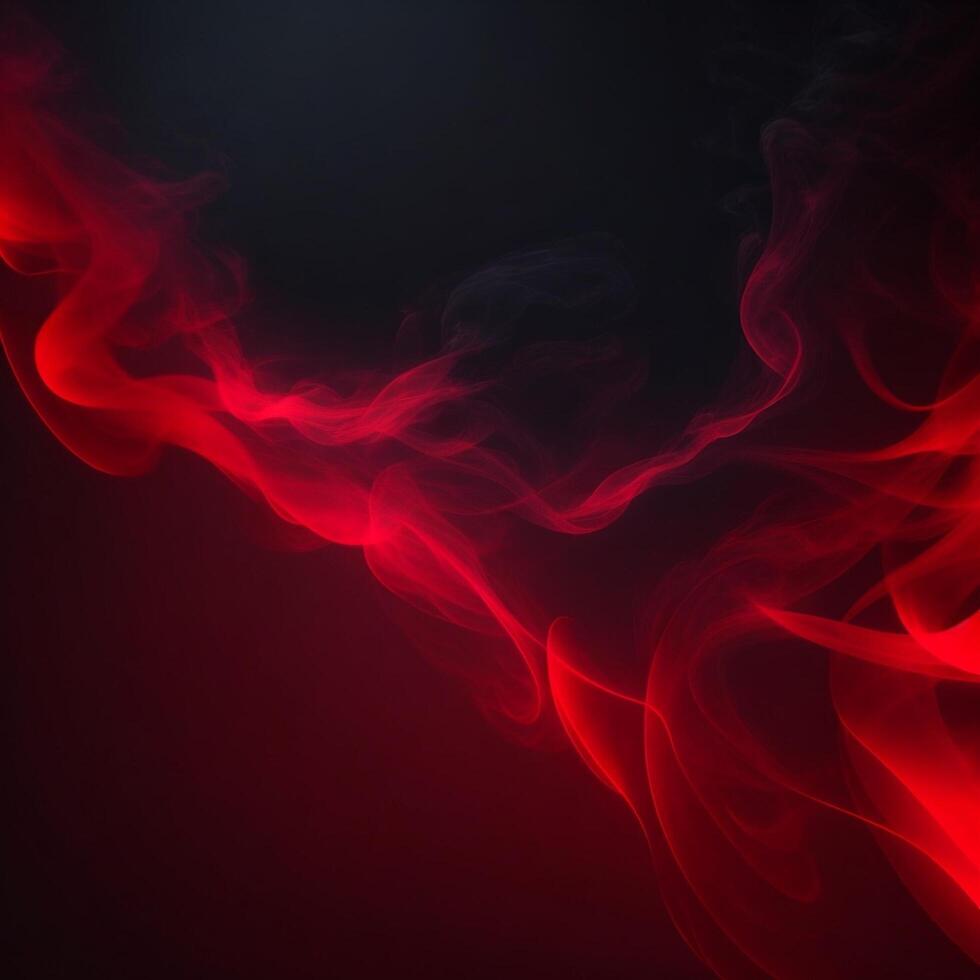 Shiny smoke. Glitter fluid. Red color particles texture paint waves on dark black abstract background. . photo