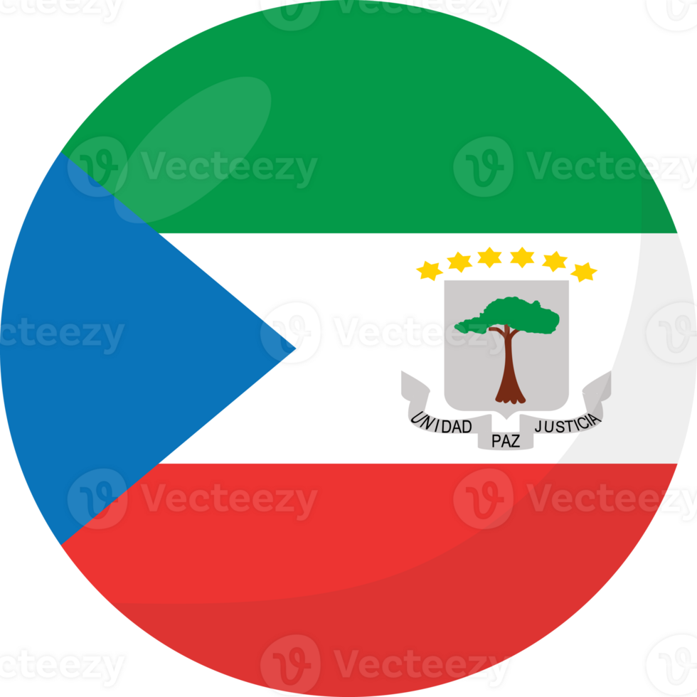 Equatorial Guinea flag circle 3D cartoon style. png
