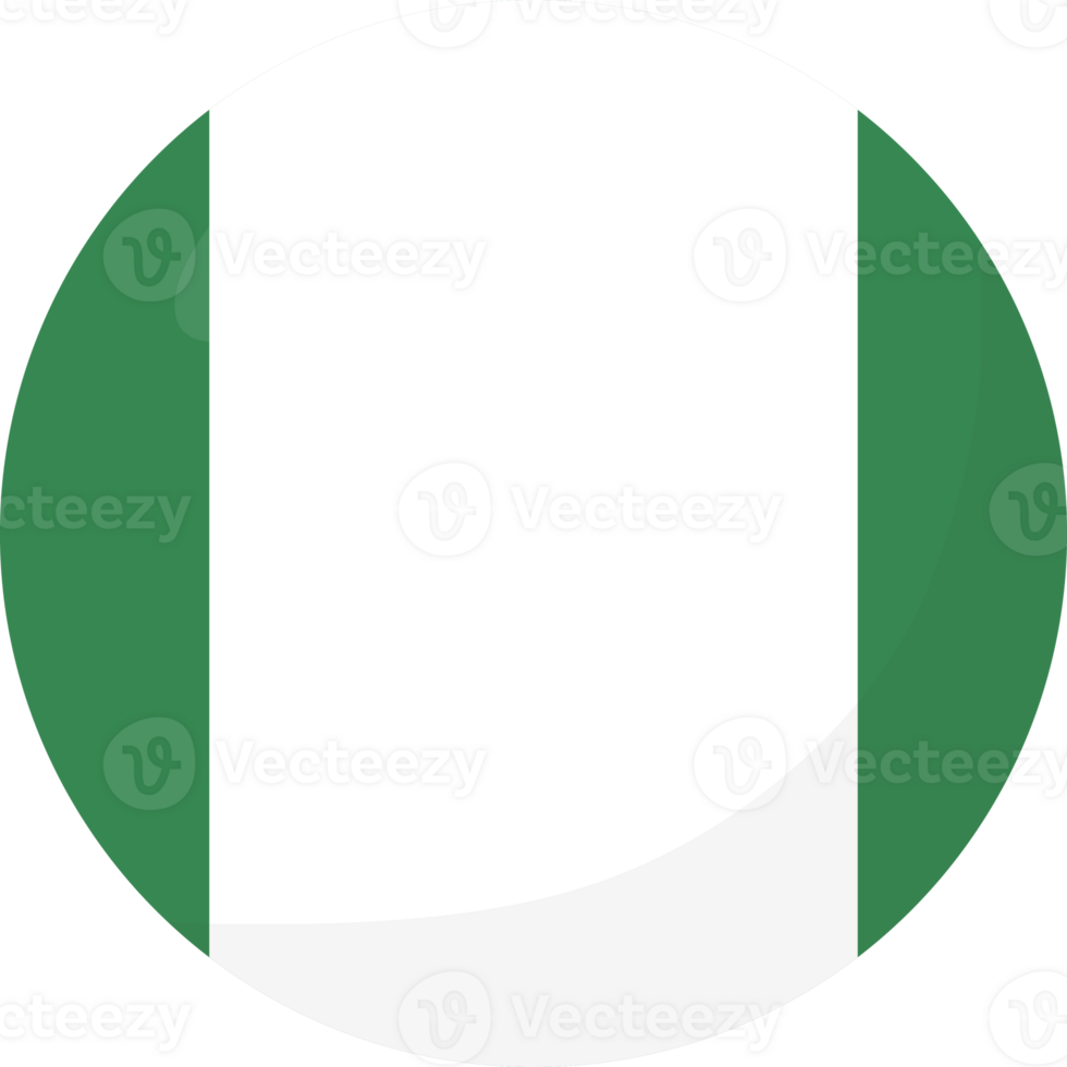 Nigeria flag circle 3D cartoon style. png