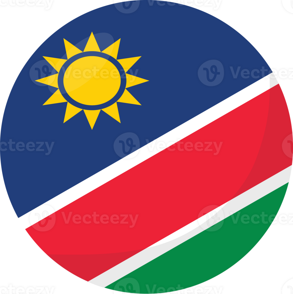Namibia flag circle 3D cartoon style. png