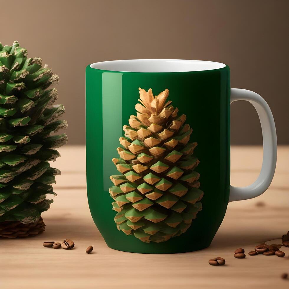 Mug realistic mockup of a mug for drinks front view. . photo