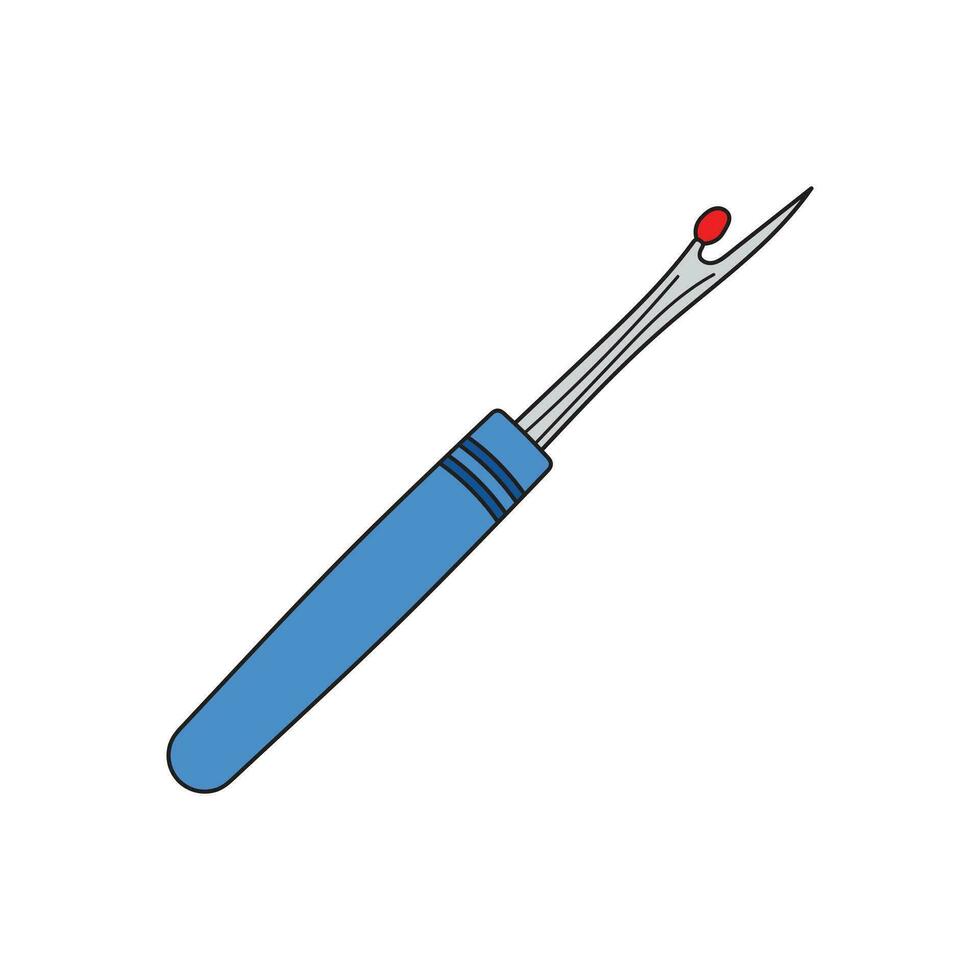 Kids drawing Cartoon Vector illustration seam ripper Isolated on White Background