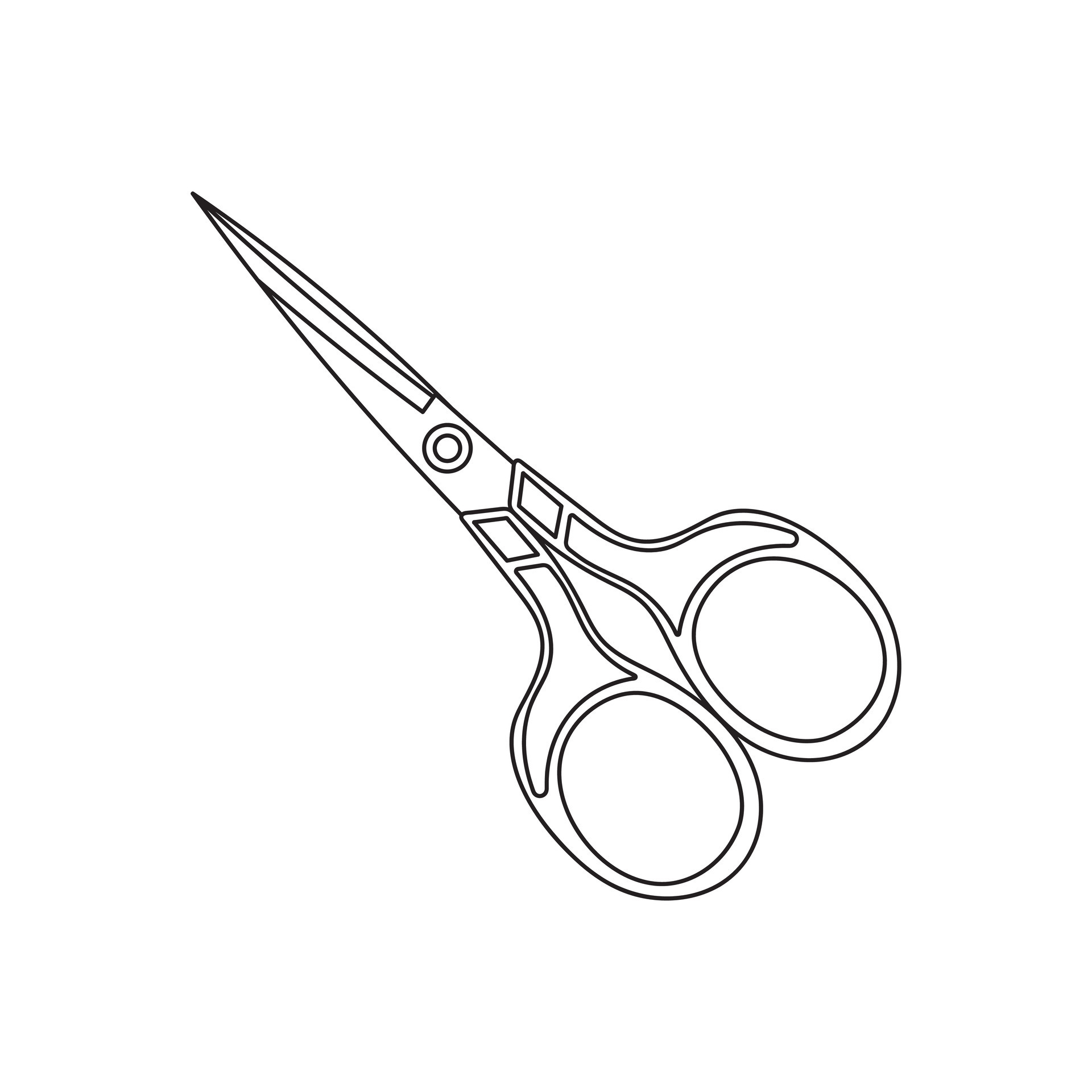 Hand drawn Kids drawing Cartoon Vector illustration trimming scissors
