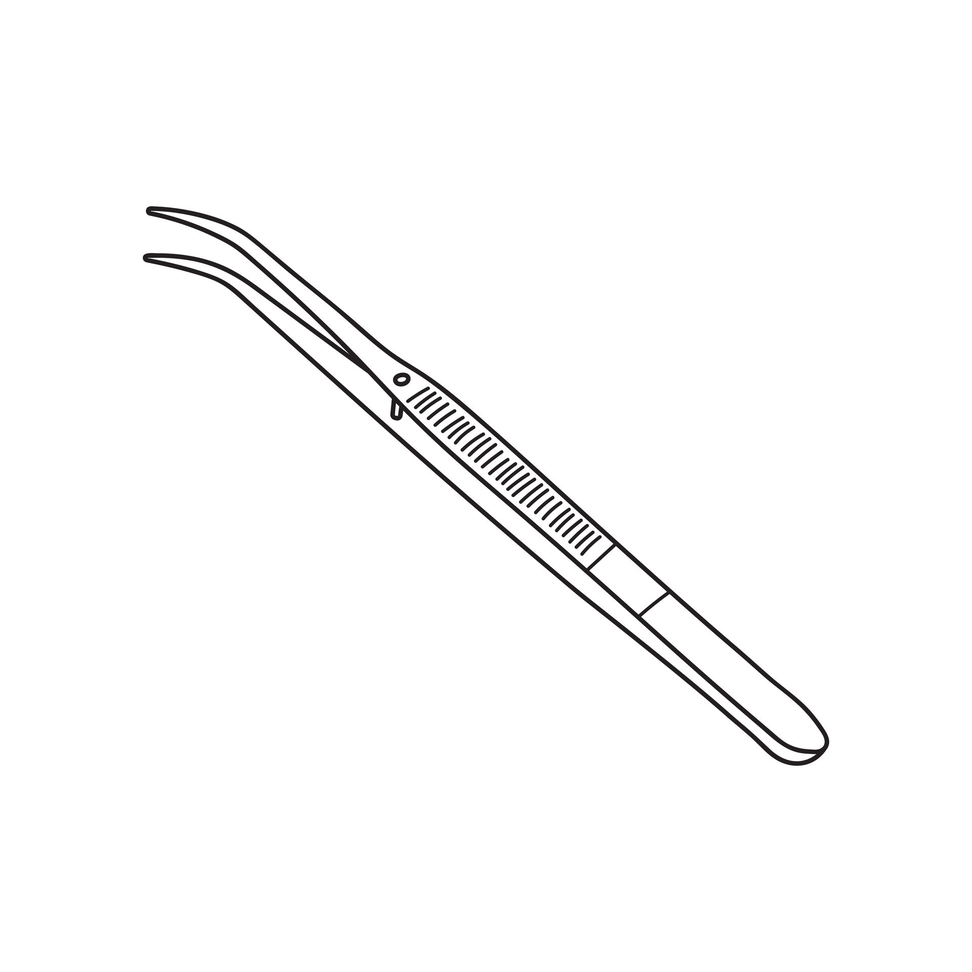 Hand drawn Kids drawing Cartoon Vector illustration tweezers Isolated