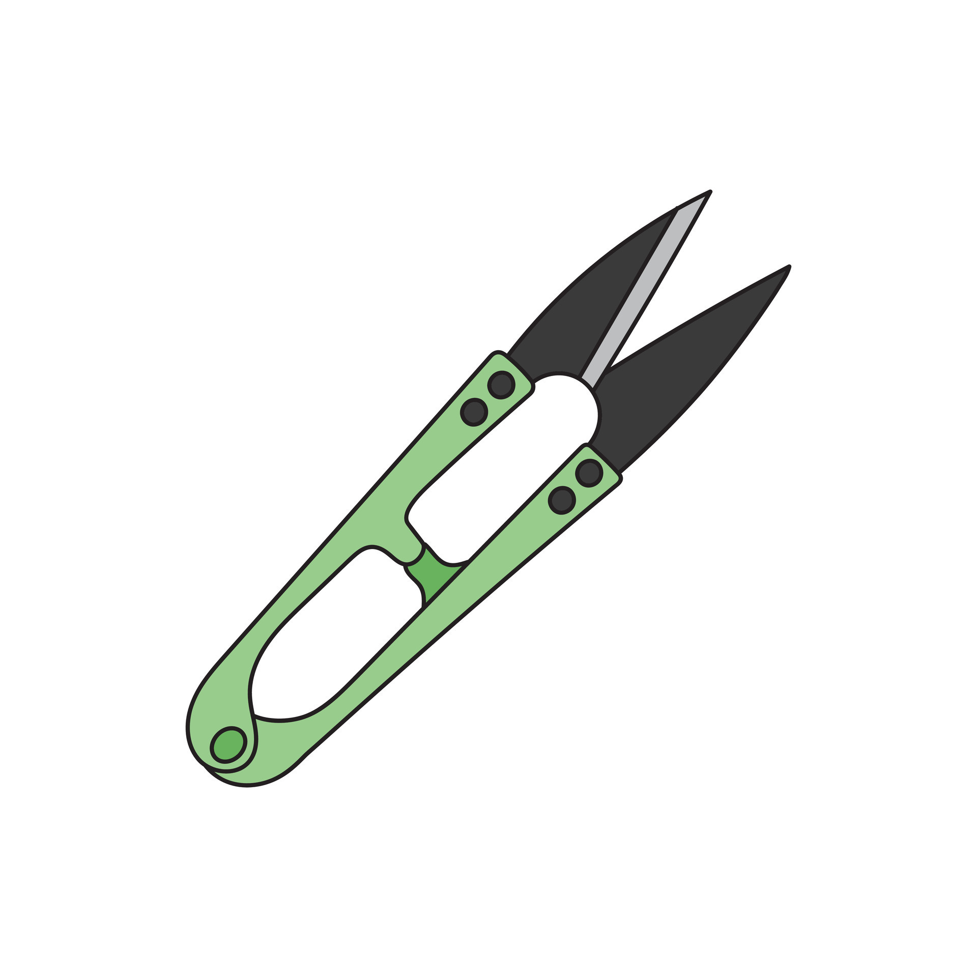 Kids drawing Cartoon Vector illustration thread snips Isolated on White