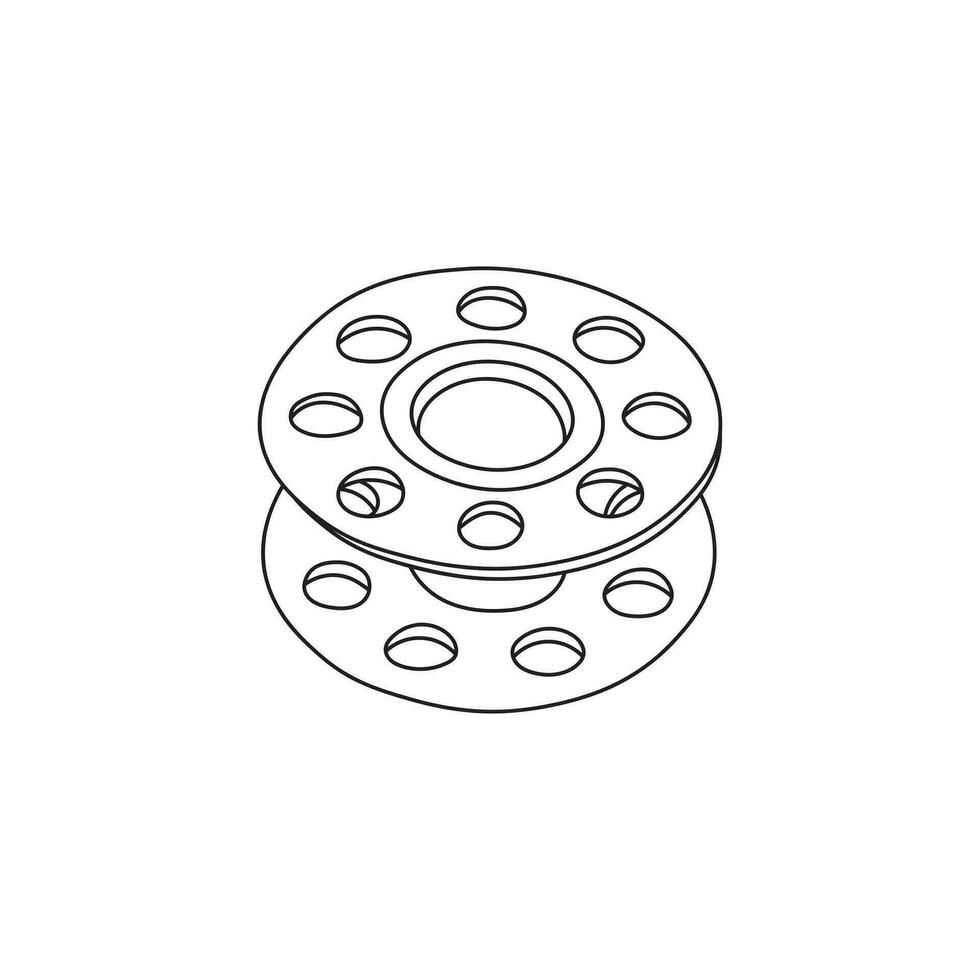 Hand drawn Kids drawing Cartoon Vector illustration bobbin Isolated on White Background