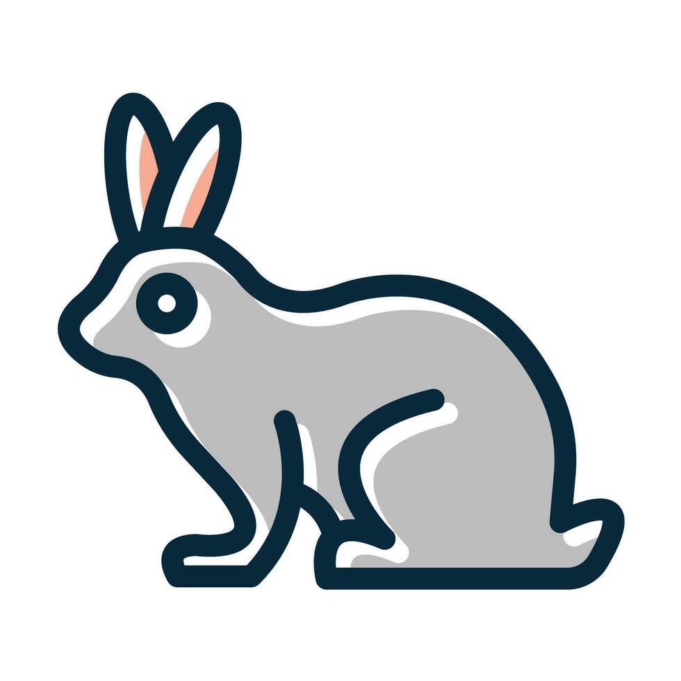 Rabbit  Vector Thick Line Filled Dark Colors Icons For Personal And Commercial Use.