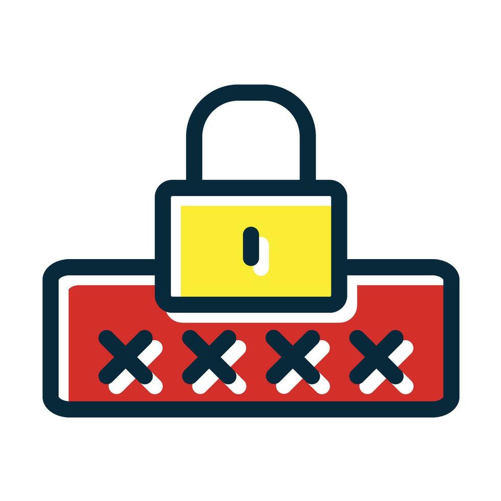 Password Vector Thick Line Filled Dark Colors Icons For Personal And Commercial Use.