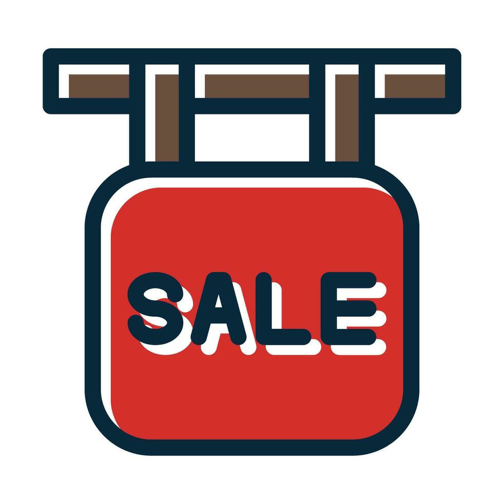Sale Sign Vector Thick Line Filled Dark Colors Icons For Personal And Commercial Use.