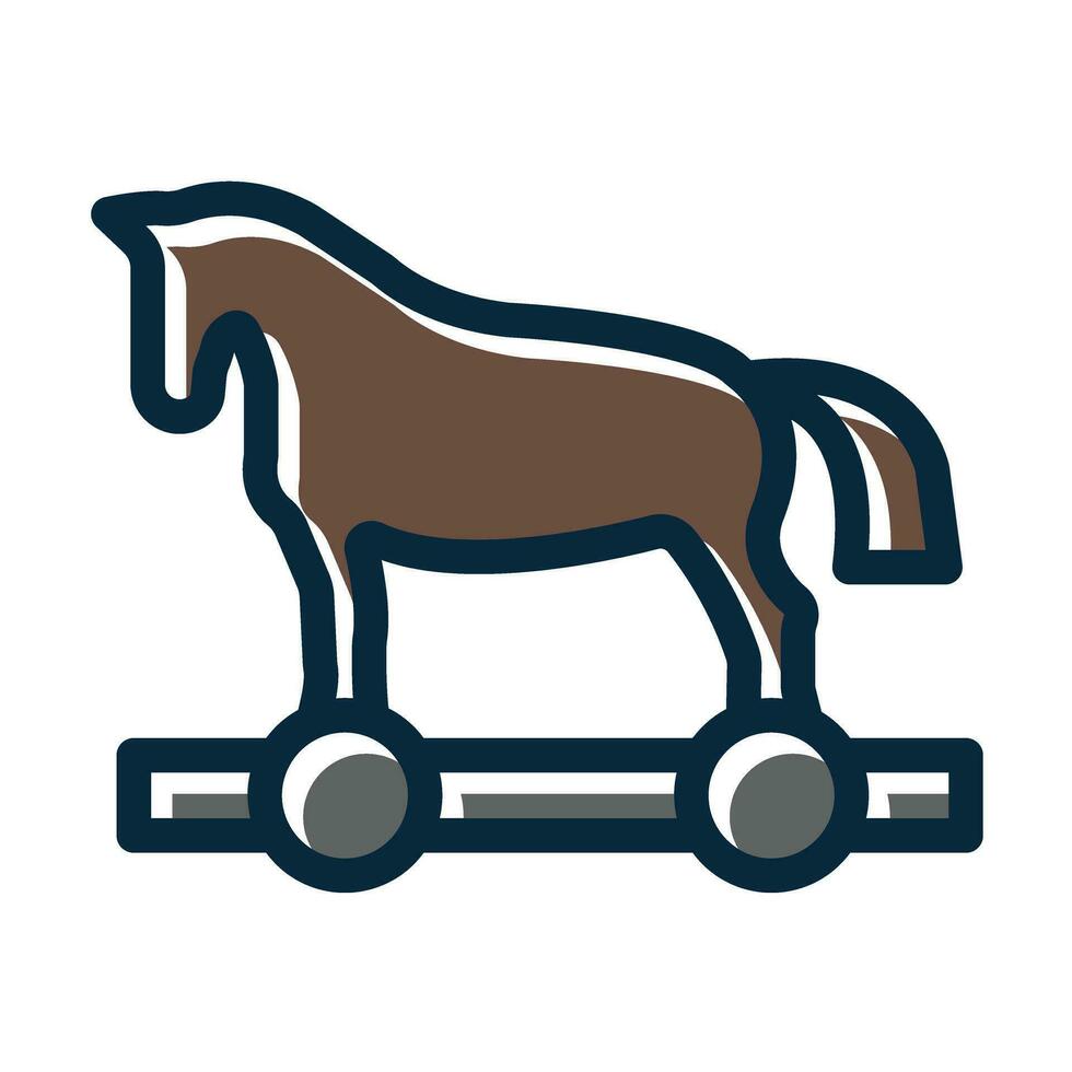 Trojan Horse Vector Thick Line Filled Dark Colors Icons For Personal And Commercial Use.