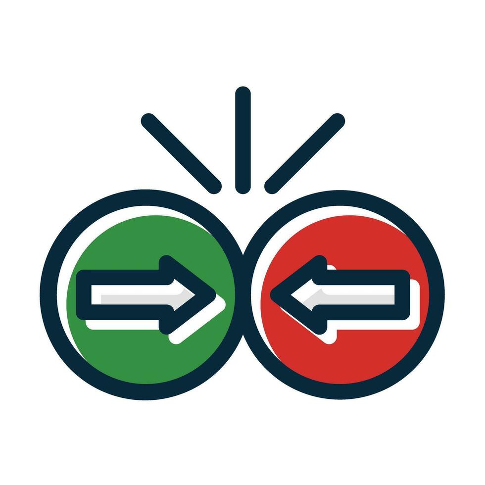 Collision Vector Thick Line Filled Dark Colors Icons For Personal And Commercial Use.