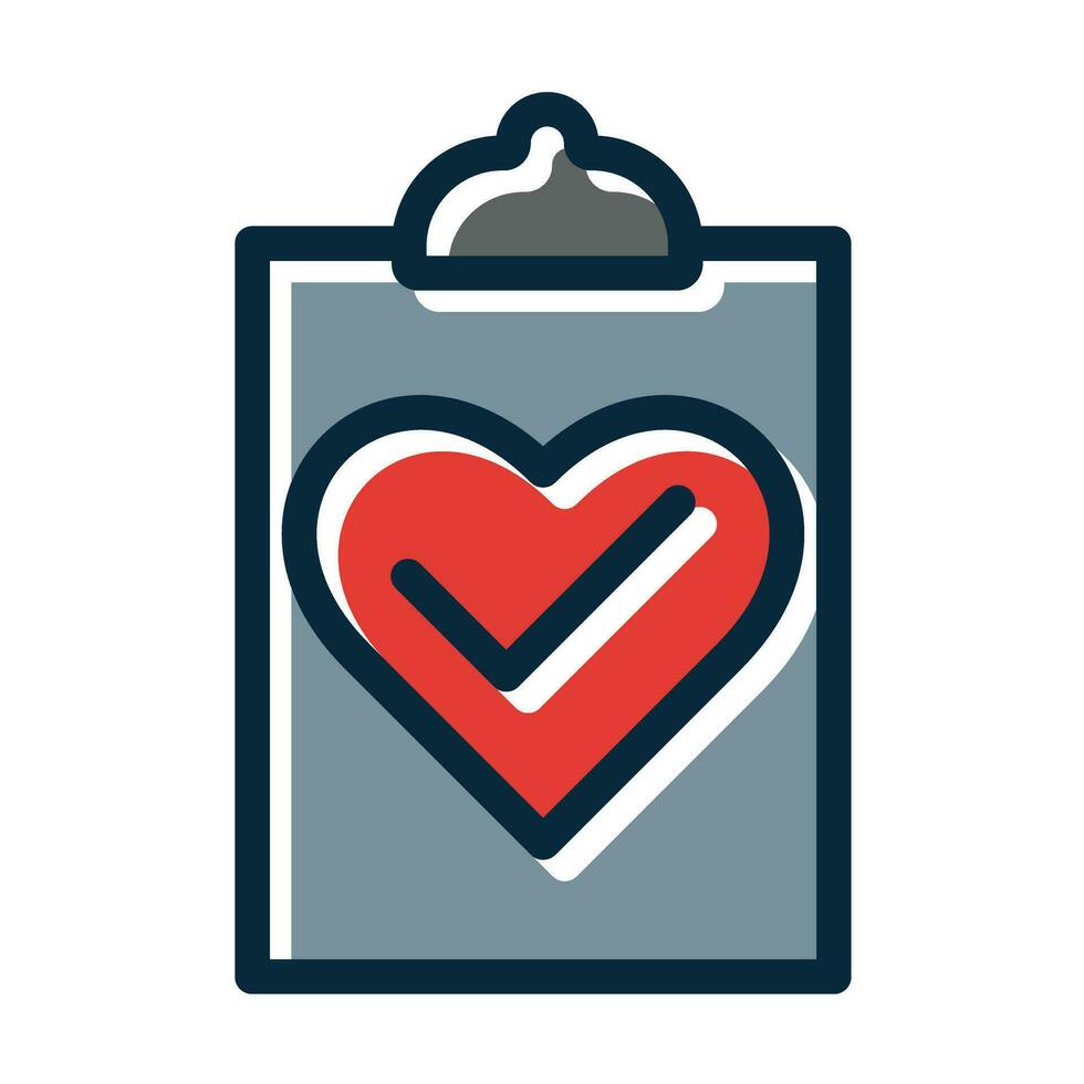 Health Check Vector Thick Line Filled Dark Colors Icons For Personal And Commercial Use.