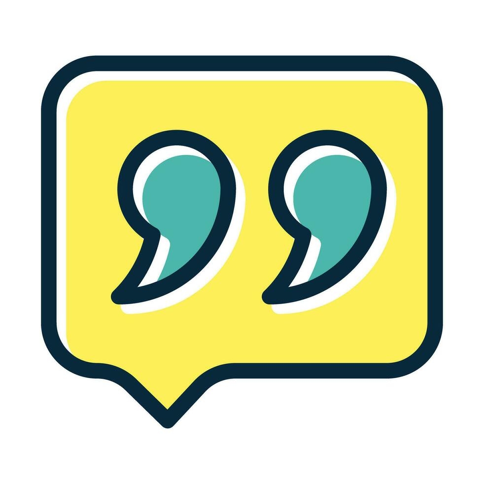 Quotation Vector Thick Line Filled Dark Colors Icons For Personal And Commercial Use.