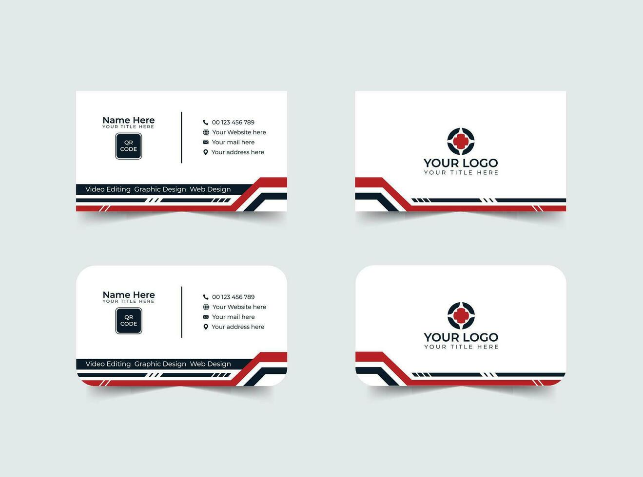 doble cara moderno negocio tarjeta ilustración. sencillo negocio tarjeta, moderno diseño plantilla.papelería, impresión diseño.creativo y limpiar visitando tarjeta. vector