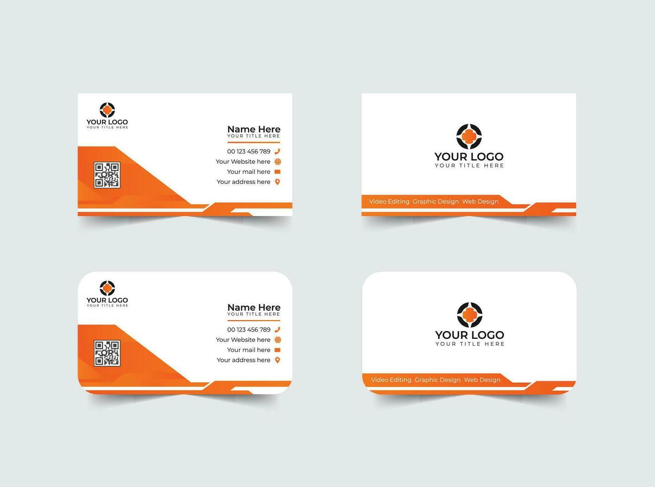 Double-sided modern business card illustration. Simple business card, modern design template.Stationery, print design.Creative and clean visiting card. vector