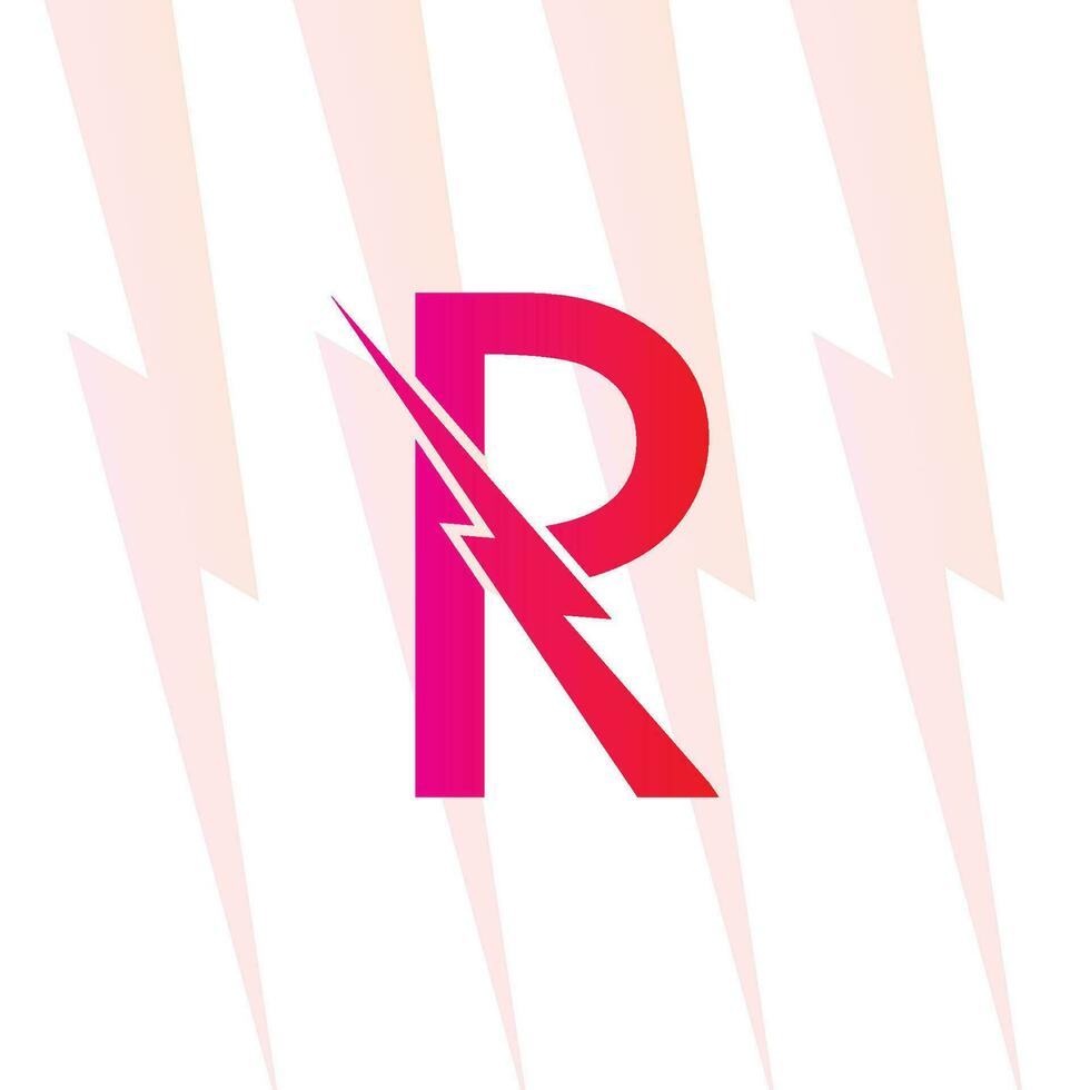 r letra logo con el eléctrico firmar, electricidad logo, poder energía logo, y icono vector