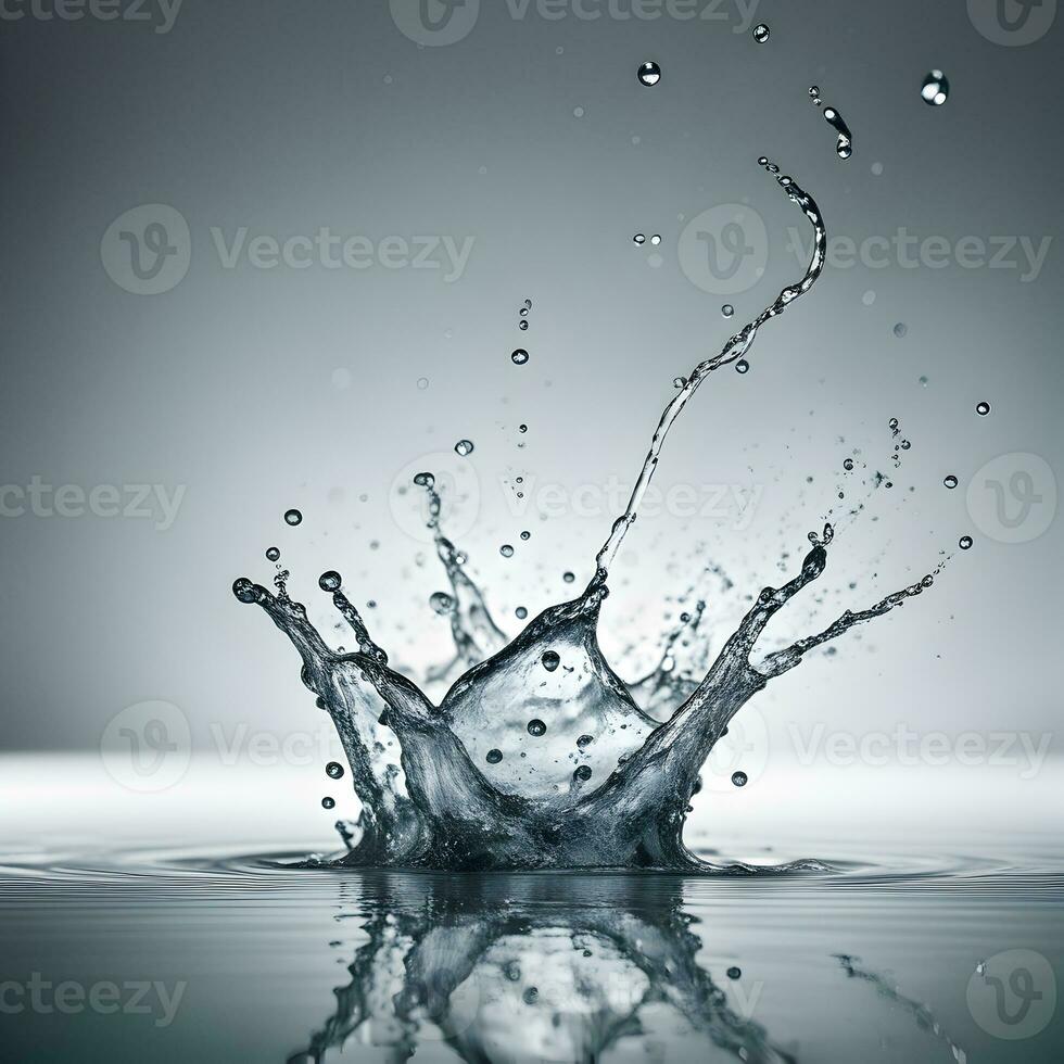 splash of water, Isolated On white background. Ai generative photo