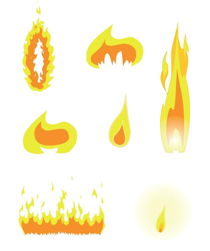 Fire set for cartoon video used vector