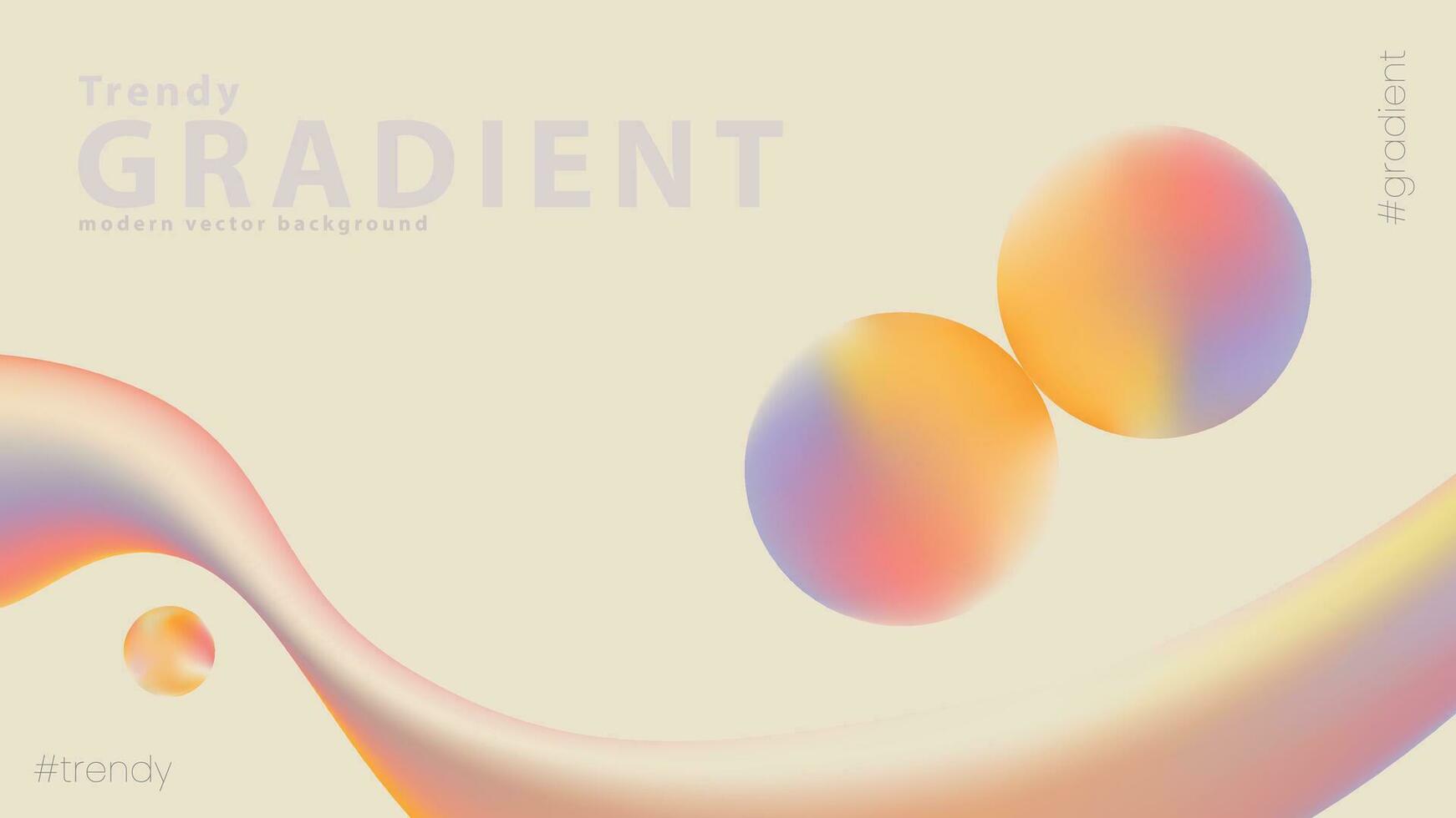 Trendy gradient background with vibrant colors and circle vector