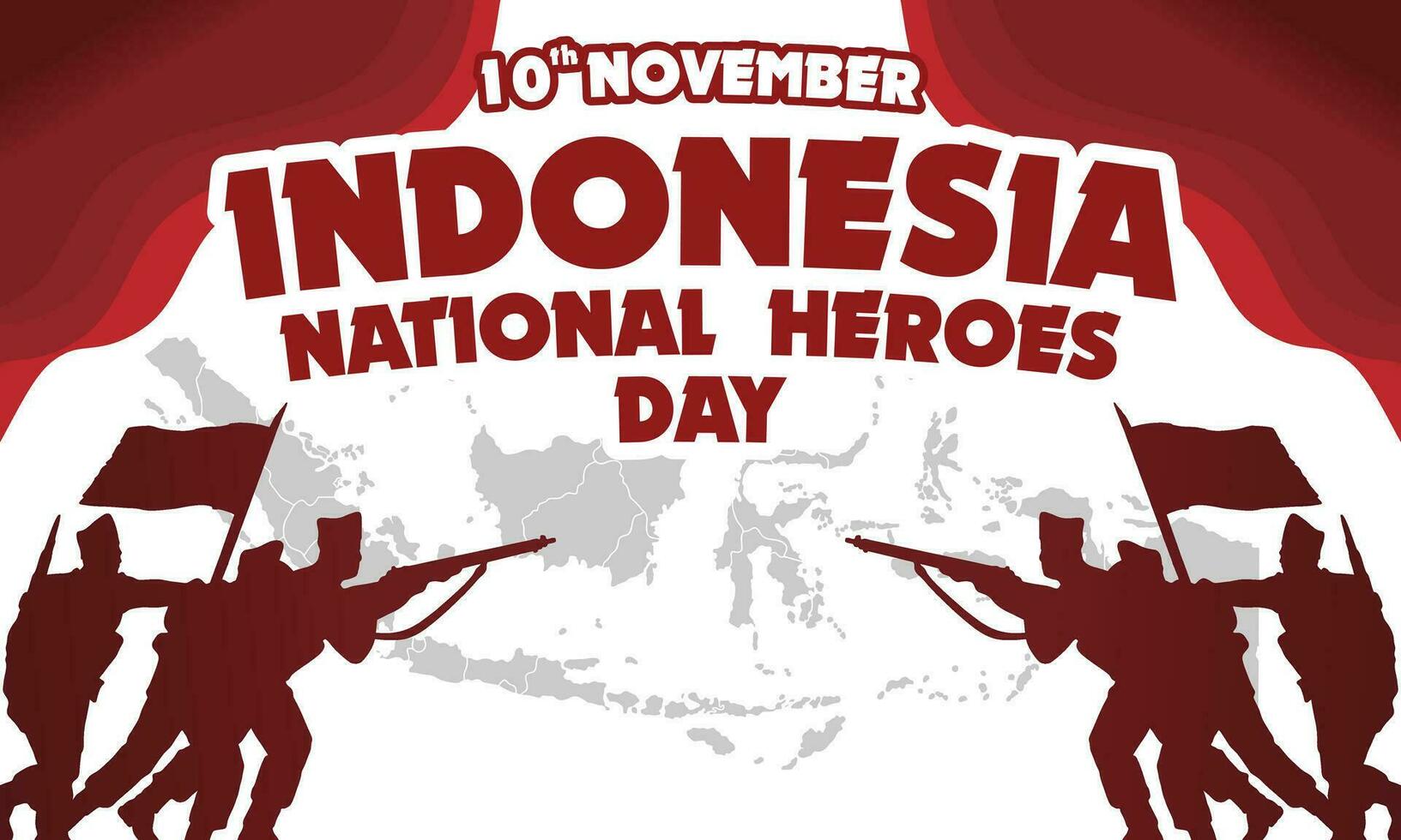 Indonesia national heroes vector background
