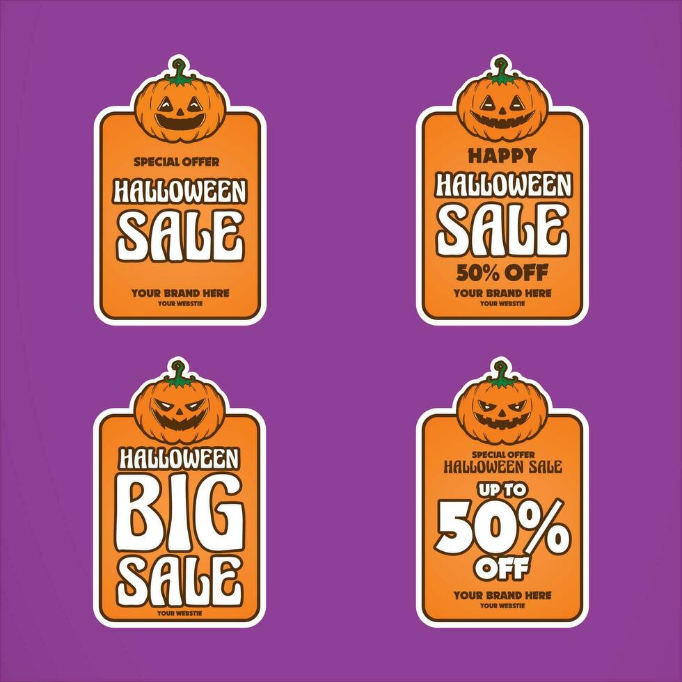 Halloween sale template vector