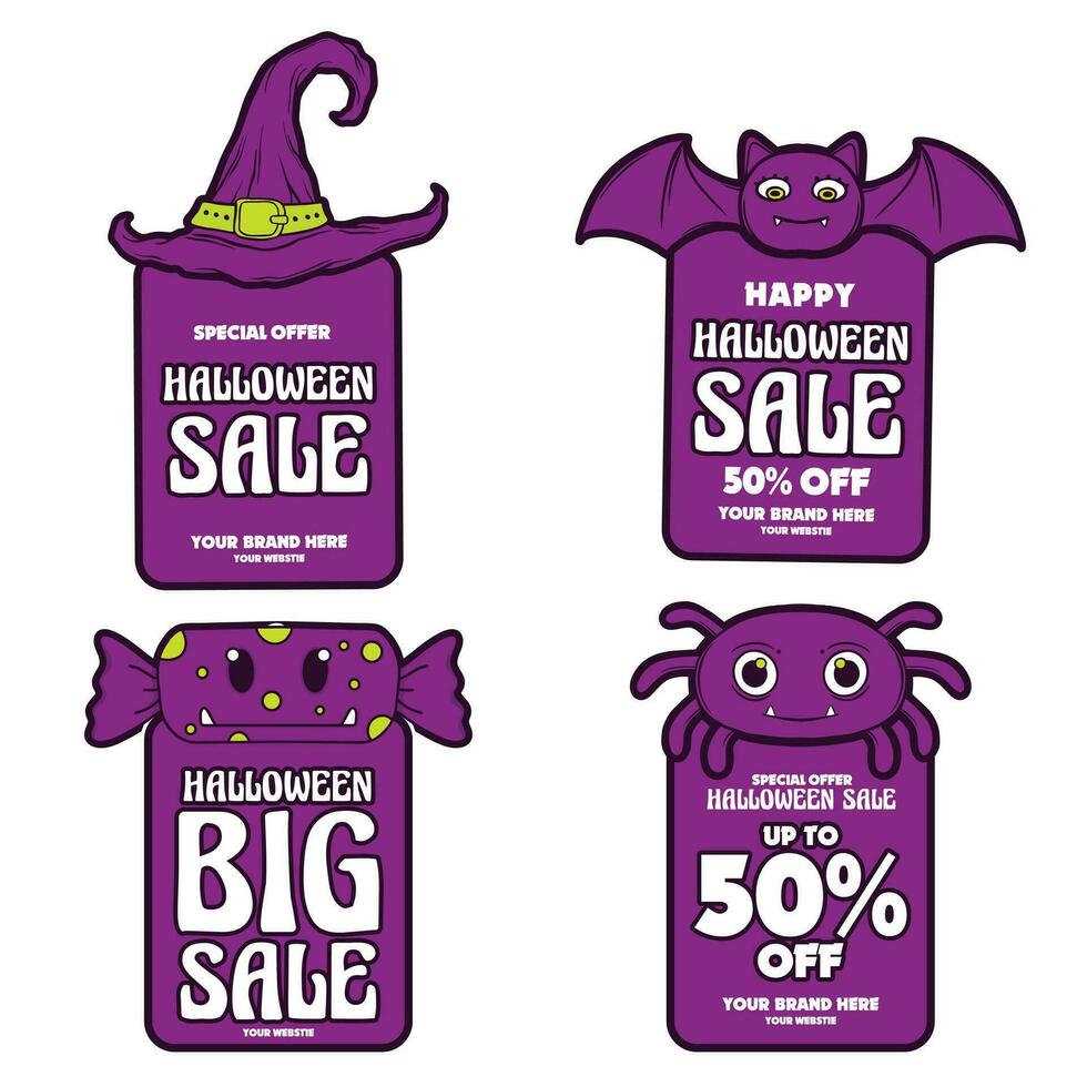 Halloween celebration sale template vector