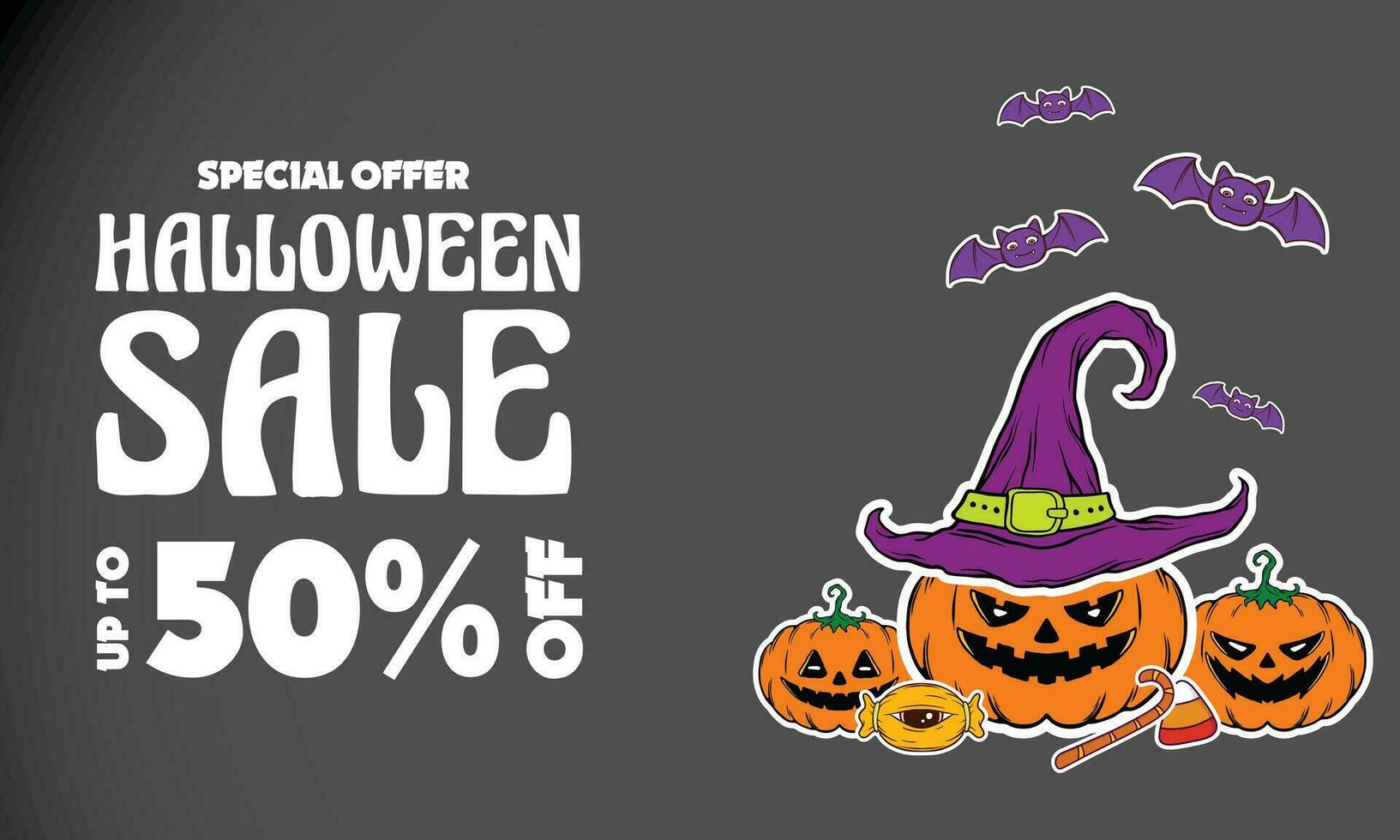 Halloween banner sale template vector