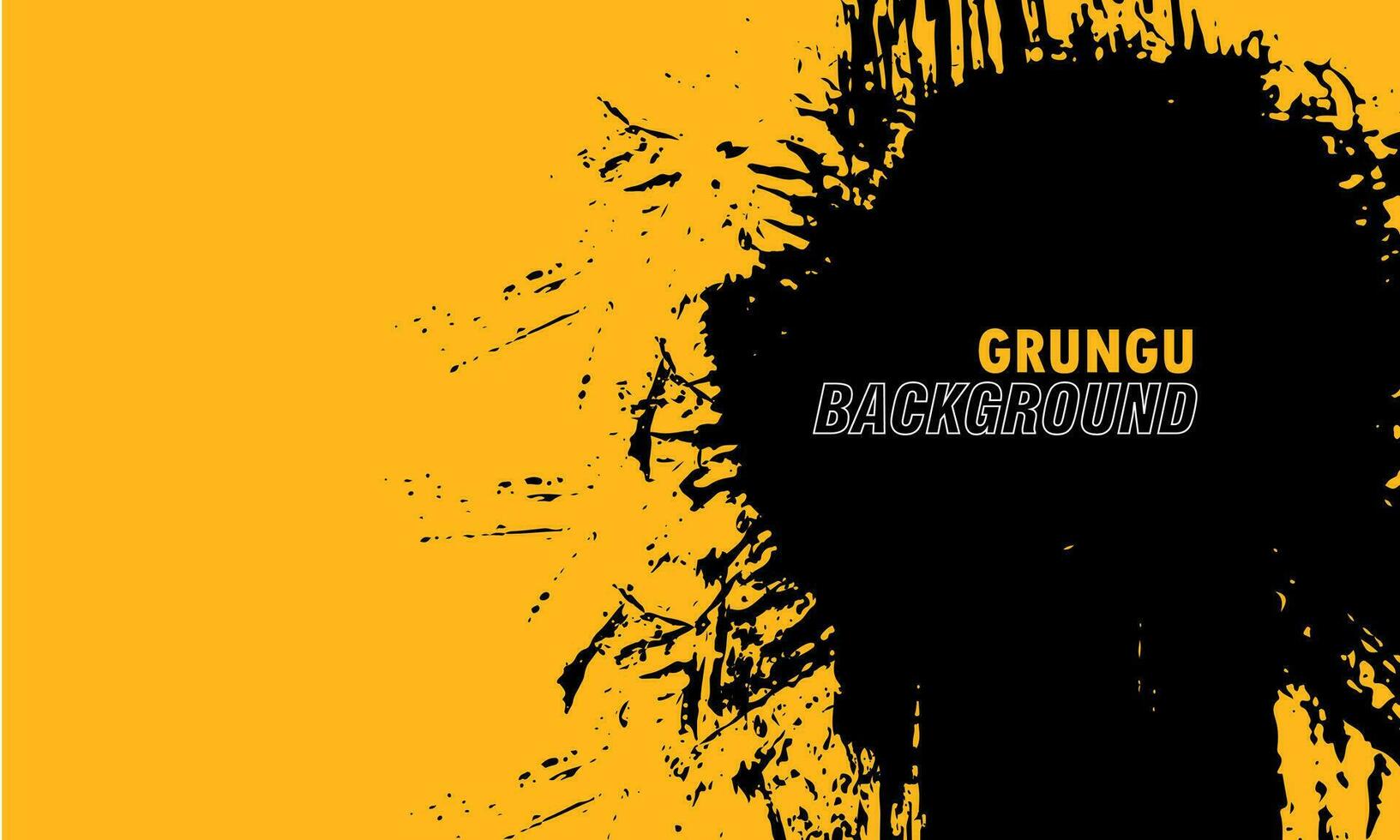 Paint brushstroke abstract background with black and yellow. vector