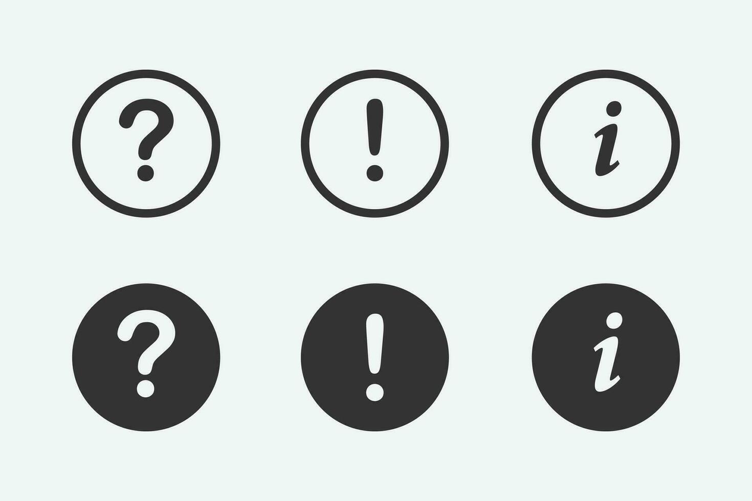 Question, warning vector icons for web and mobile app.information sign for ui ux design.