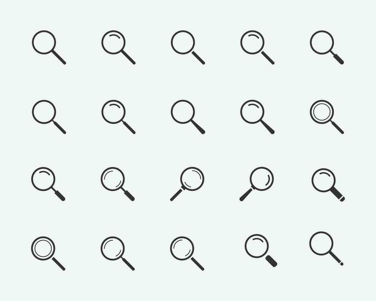vector illustration of search icon on grey background