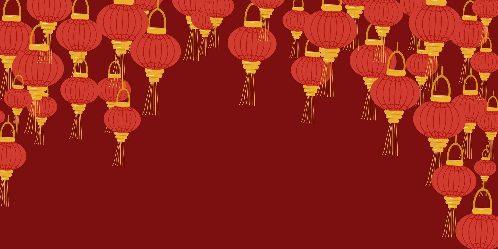 Background of Chinese lanterns. Chinese New Year. vector