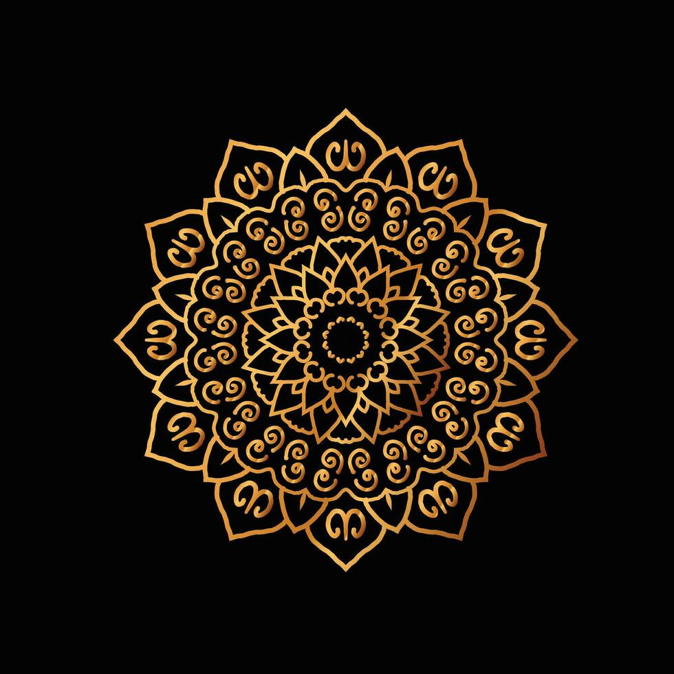 Golden Luxury Mandala Design vector