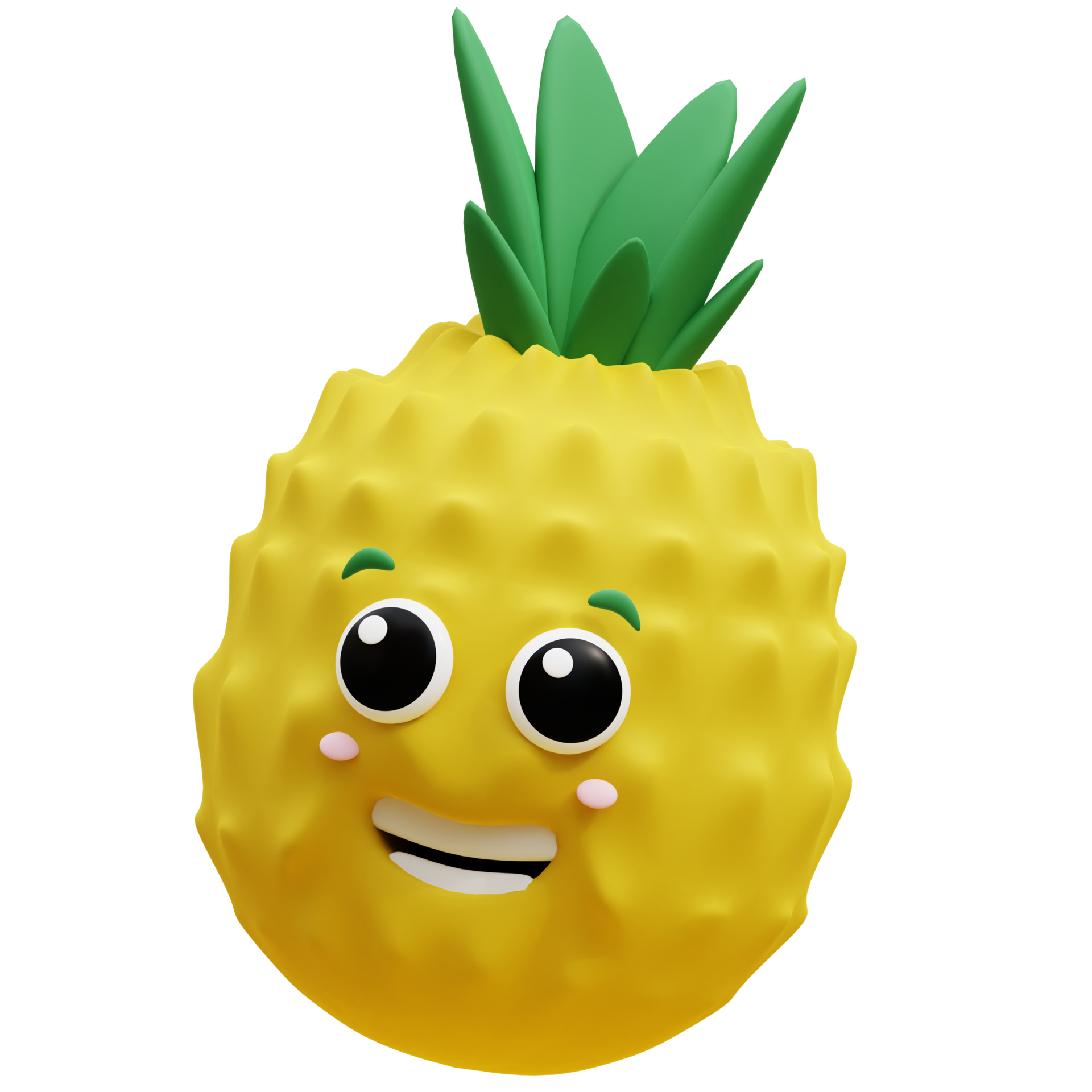 3d rendering on kawaii pineapple fruit mascot illustration 32327540 PNG