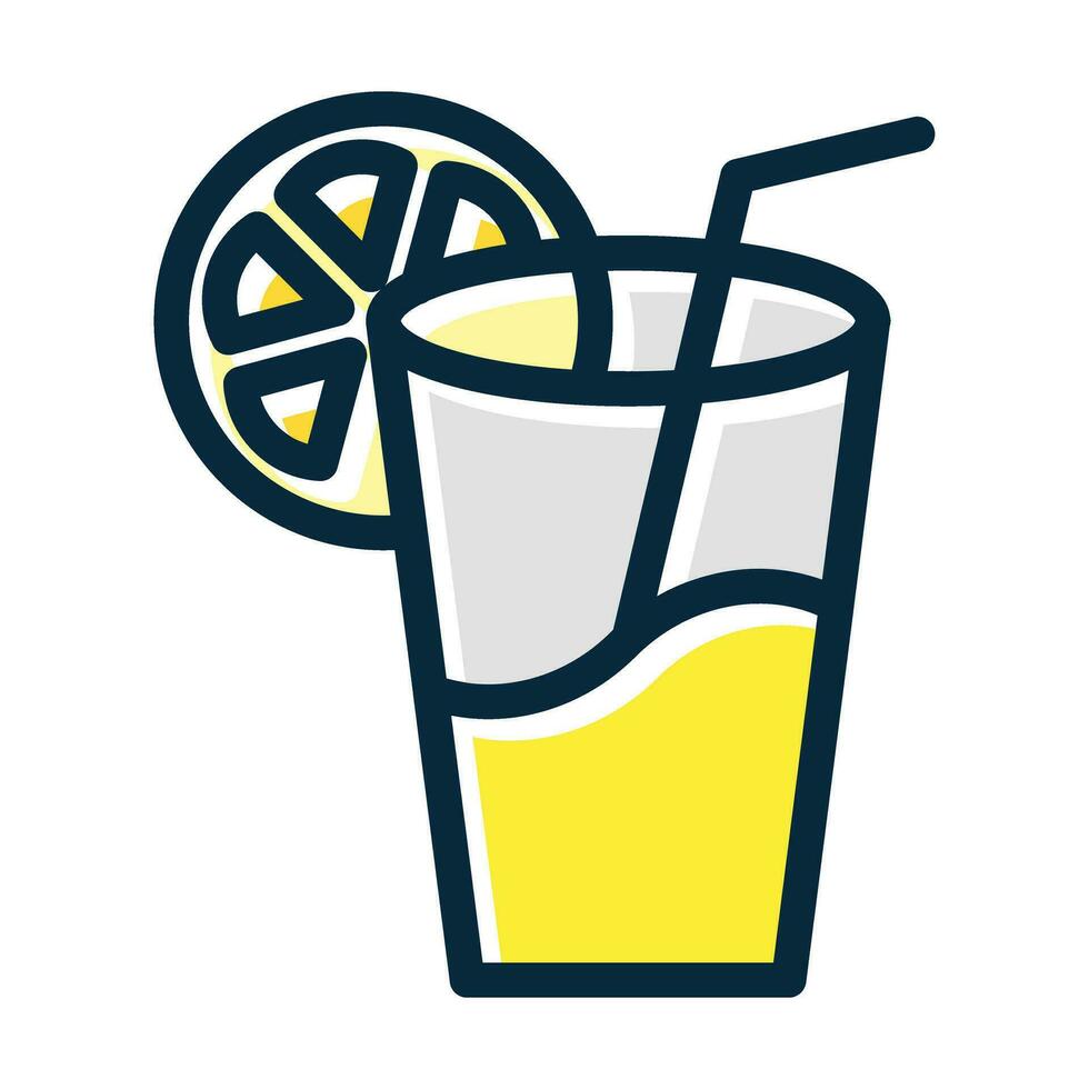 Lemonade Vector Thick Line Filled Dark Colors Icons For Personal And Commercial Use.