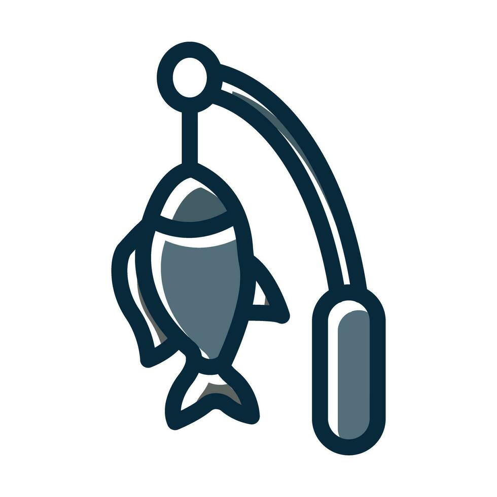 Fishing Vector Thick Line Filled Dark Colors Icons For Personal And Commercial Use.