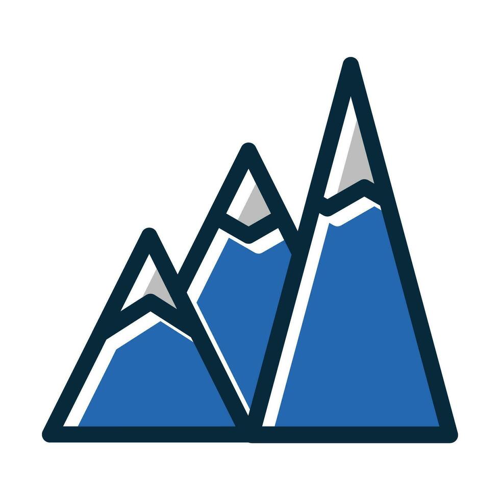 Mountains Vector Thick Line Filled Dark Colors Icons For Personal And Commercial Use.